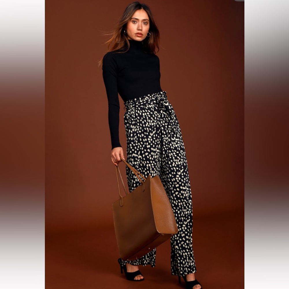Lulus leopard wide leg pants